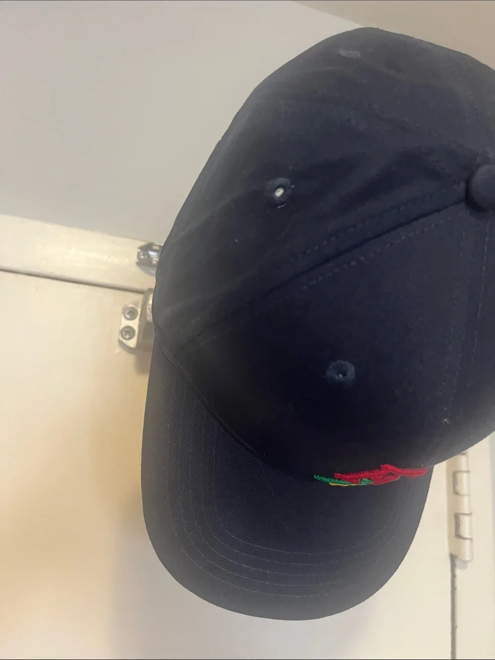 Navy Embroidered Baseball Cap with Multicolor Logo